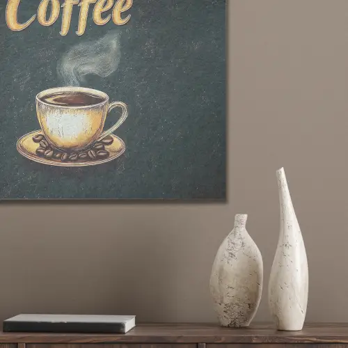 Koffie - Schotel - Koffiebonen - Retro PET vilt klein -sfeer6_closeup