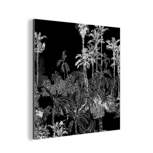 Palm - Jungle - Tropical aluminium wit klein -3d