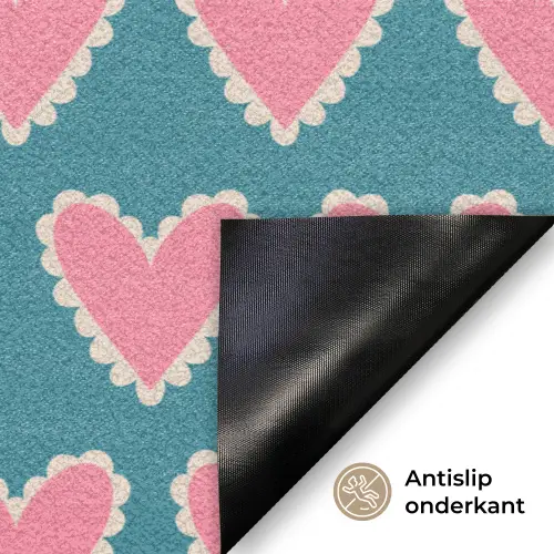 Retro - Hartjes - Patroon Deurmat klein 898 -antislip_NL