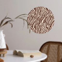 Zebra - Patroon - Zwart - Wit Wandcirkel behangsticker klein 186 -sfeer3