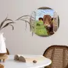 Doorkijk - Koe - Weiland - Landschap - Dieren Wandcirkel plexiglas klein -sfeer4