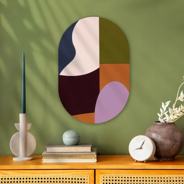 Vormen - Abstract - Kleuren - Vierkant Wandcirkel Ovaal Forex klein -sfeer2