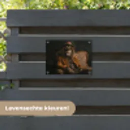 Bril - Leeuw - Bank - Hoed tuinposter los doek klein -sfeer3