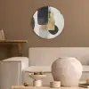 Goud - Rechthoeken - Cirkels - Abstract Akoestische PET Vilt - Rond klein -sfeer1