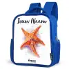 Oranje Zeester Illustratie Kinderrugzak - Blauw middel -schuin