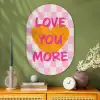 Valentijn - Love - Roze - Oranje Wandcirkel Ovaal Glas middel -sfeer2