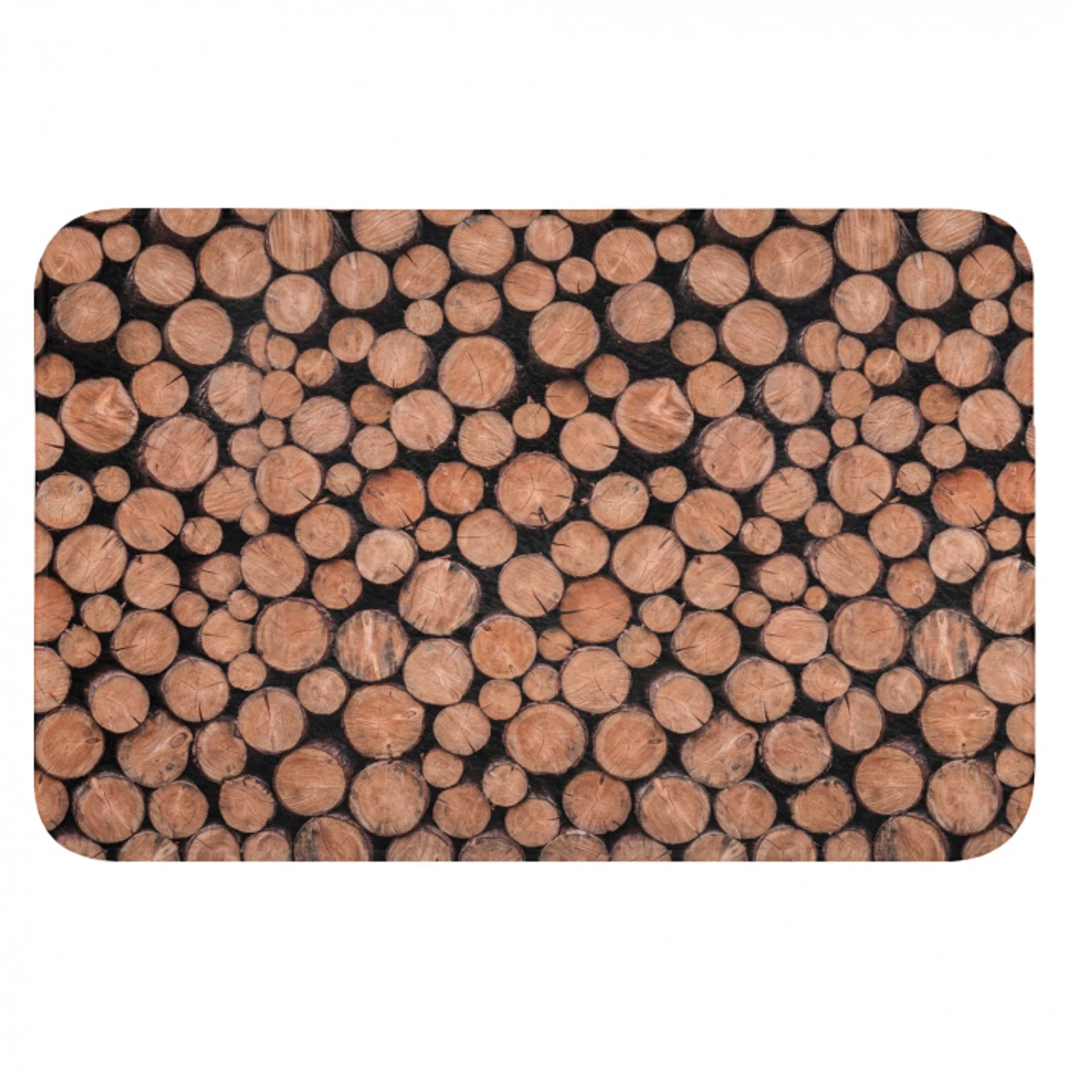 Houtblokken - Textuur - Patroon - Bruin - Rustiek Badmat klein -3d
