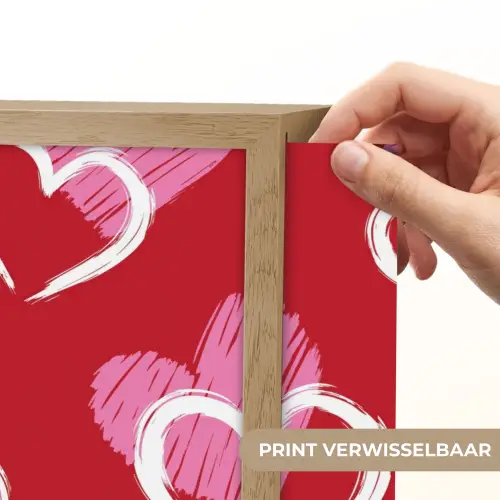 Patroon - Hartjes - Roze - Valentijn Light Box met batterij (Wandlamp) middel -USP_websiteprintNL