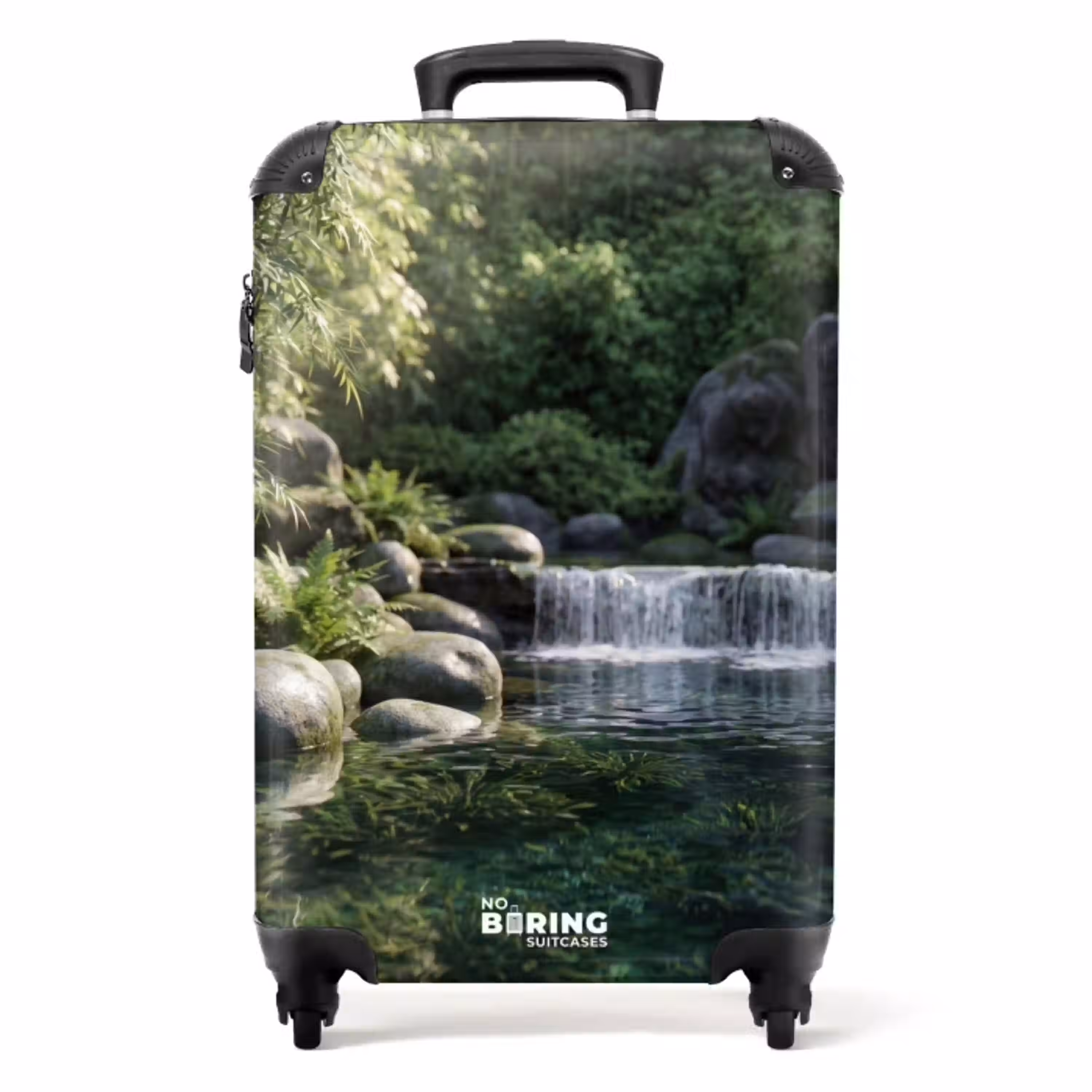 Beek - Waterval - Natuur - Groen NBS - Handbagage koffer - Volwassenen Unisex middel -productfoto_recht