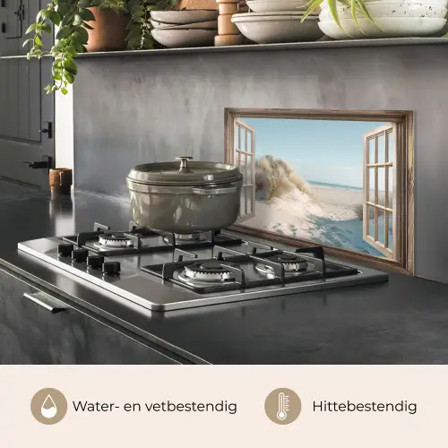 Doorkijk - Helmgras - Duinen - Zee - Landschap keuken achterwand spatscherm klein -usp_NL