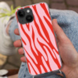 Zebraprint - Roze - Rood - Dierenprint Crossbody Case iPhone 14 middel -sfeer3