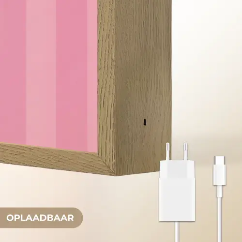 Gestreept - Roze - Chéri Light Box met batterij (Wandlamp) middel -USP_websiteoplaadbaarNL
