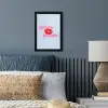 Lippen - Bisou - Blauw fotolijst zwart zonder passe partout klein -sfeer3