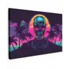Palmbomen - Hoofd - Metallic - Zonsondergang canvas 2cm klein -z3d