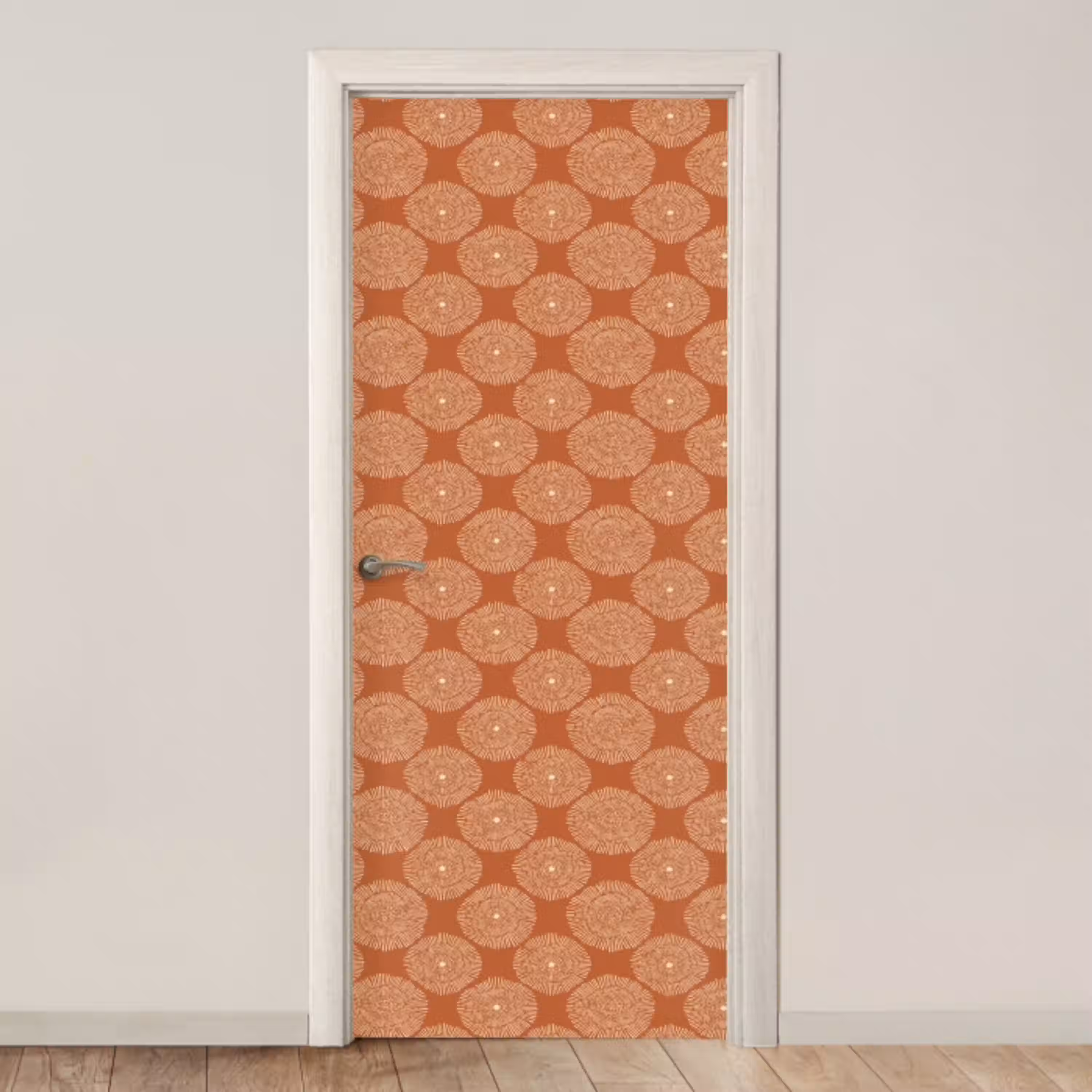 Cirkels - Grafisch - Patroon - Terracotta deurposter klein 289 -3d_beige