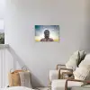 Boeddha hoofd - Buddha - Lucht - Spiritueel - Meditatie Tuinposter op houten frame 2 cm dik klein -sfeer1