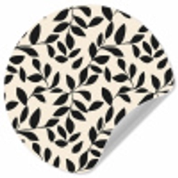 Elegant - Patroon - Zwart - Beige Wandcirkel behangsticker klein 186 -3d