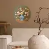 Neutral - Bloemen - Boeket - Vaas Wandcirkel behangsticker klein -sfeer1