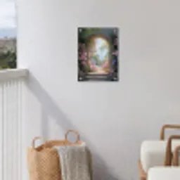 Doorkijk - Rozen - Vintage - Bloemen tuinposter los doek klein -sfeer8