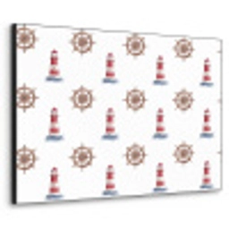 Nautisch - Klassiek - Rood Textielframe zwart klein 947 -3d