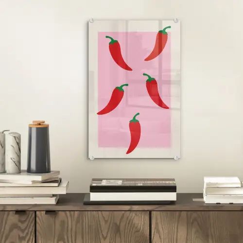 Pepers - Rood - Illustratie plexiglas 5mm klein -sfeer1