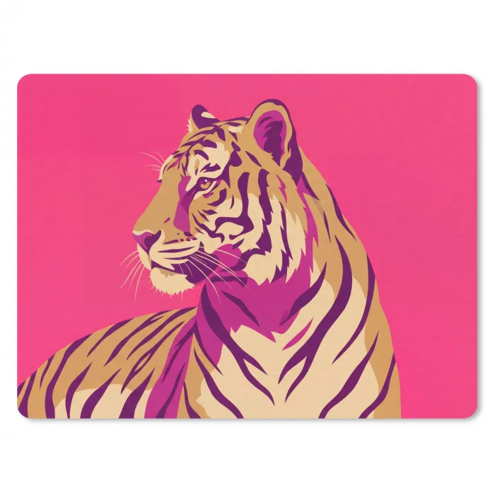 Tijger - Modern - Neon muismat rubber klein -3d