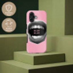 Mond - BLAH BLAH - Roze Toughcase MagSafe Apple iPhone 17 klein -USP_PrintM_DE
