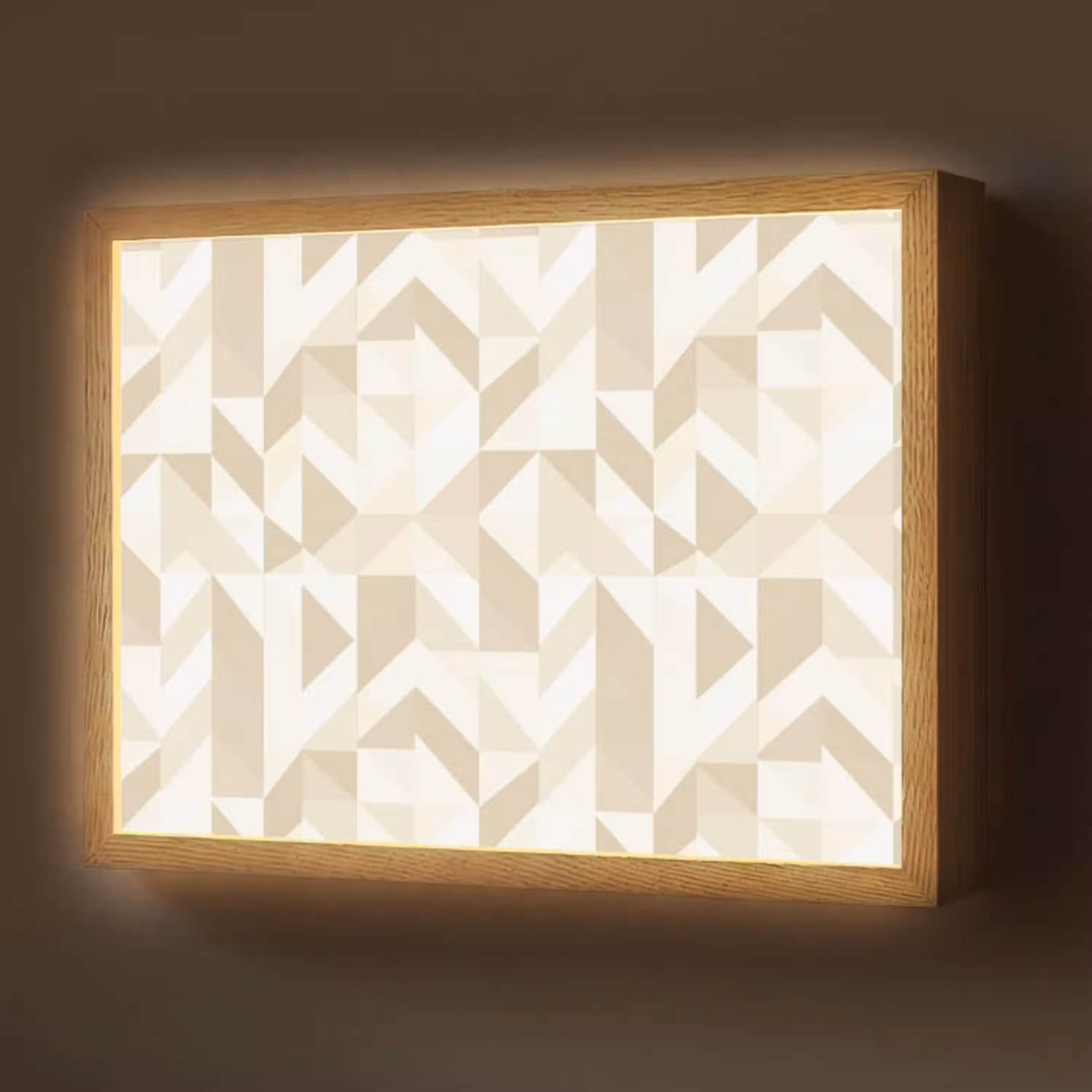 Modern - Abstract - Beige Light Box met batterij (Wandlamp) middel 907 -z3d_website