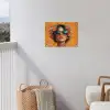 Vrouw - Bloemen - Aesthetic - Oranje tuinposter los doek klein -sfeer8