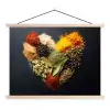 Specerijen - Mix - Hartvorm - Zwart textielposter latten blank klein -3d