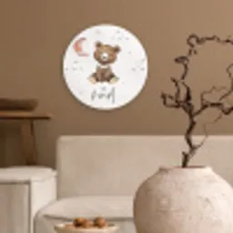 Spreuken - Be kind - Kinderen - Teddybeer - Waterverf Wandcirkel kunststof plaat 5mm dik klein -sfeer1