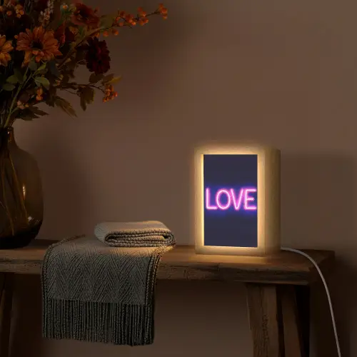 Neon - Love - Valentijn Light Box met kabel (Tafellamp) klein -sfeer4