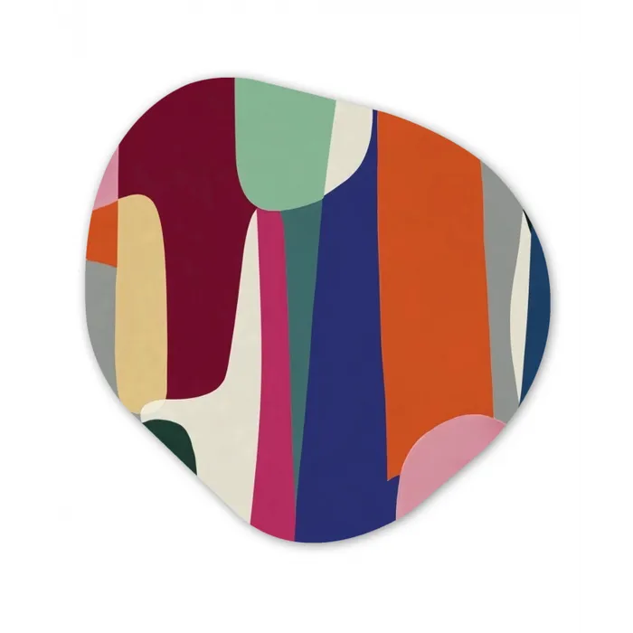 Vormen - Ritmisch - Kleuren - Abstract Wandcirkel Organisch Plexiglas middel -3d