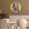 Buste - Verf - Geel Akoestische PET Vilt - Rond klein -sfeer1