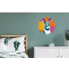 Haas - Kleurvakken - Oren - Roze Wandcirkel aluminium klein -slaapkamer