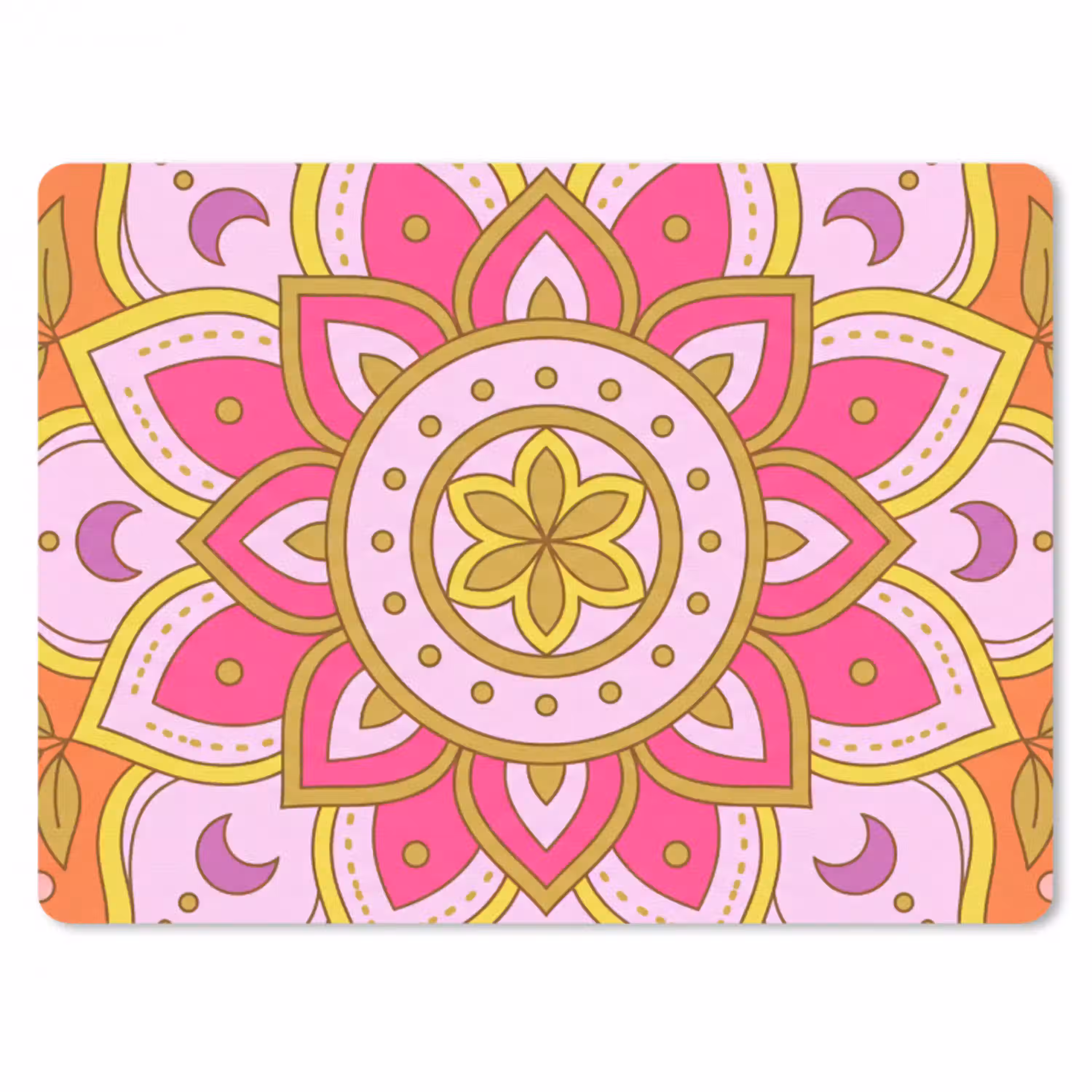 Patroon - Bloemmotief - Decoratie - Abstract - Roze muismat rubber klein -3d