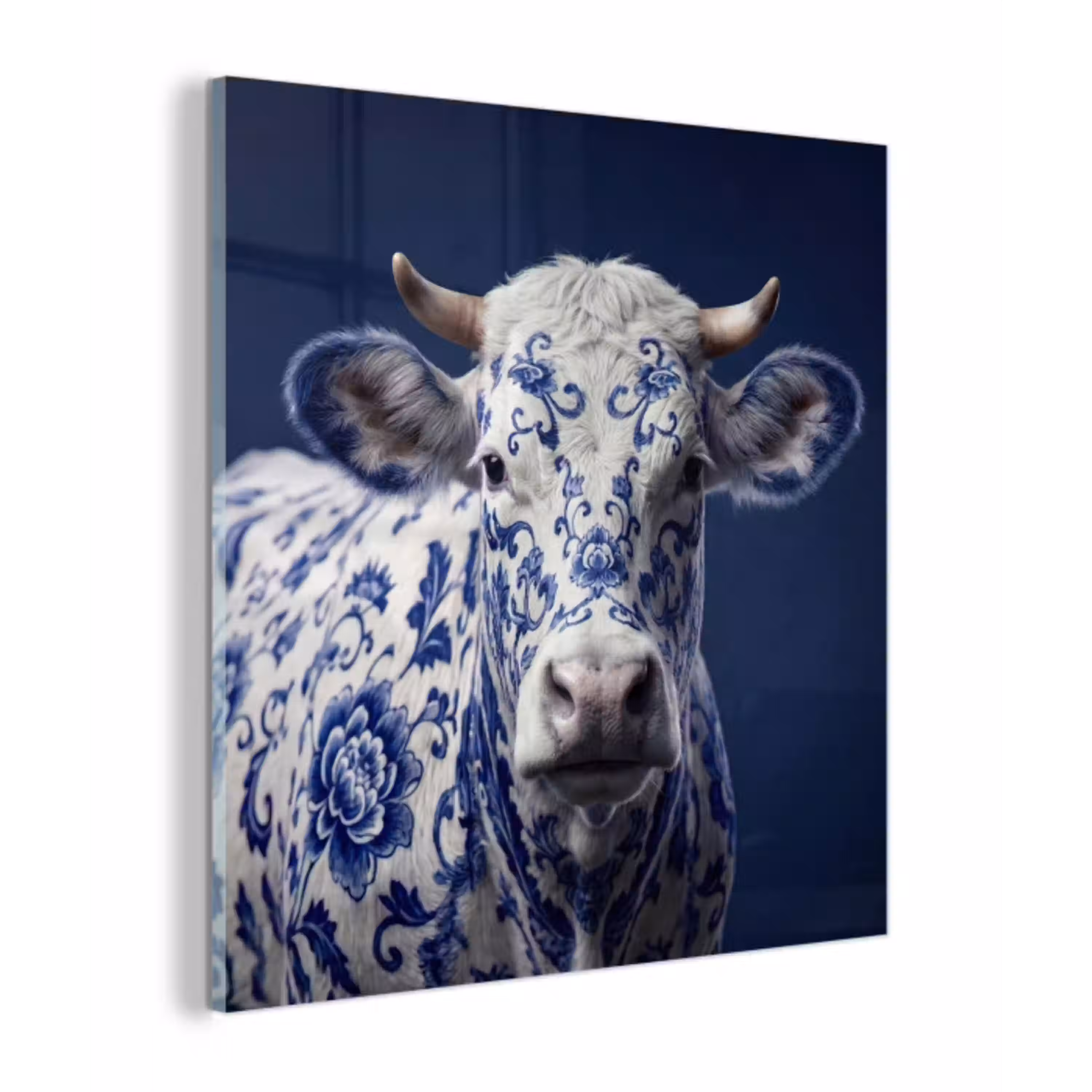 Koe - Delfts - Blauw - Artistiek plexiglas 5mm klein -z3d