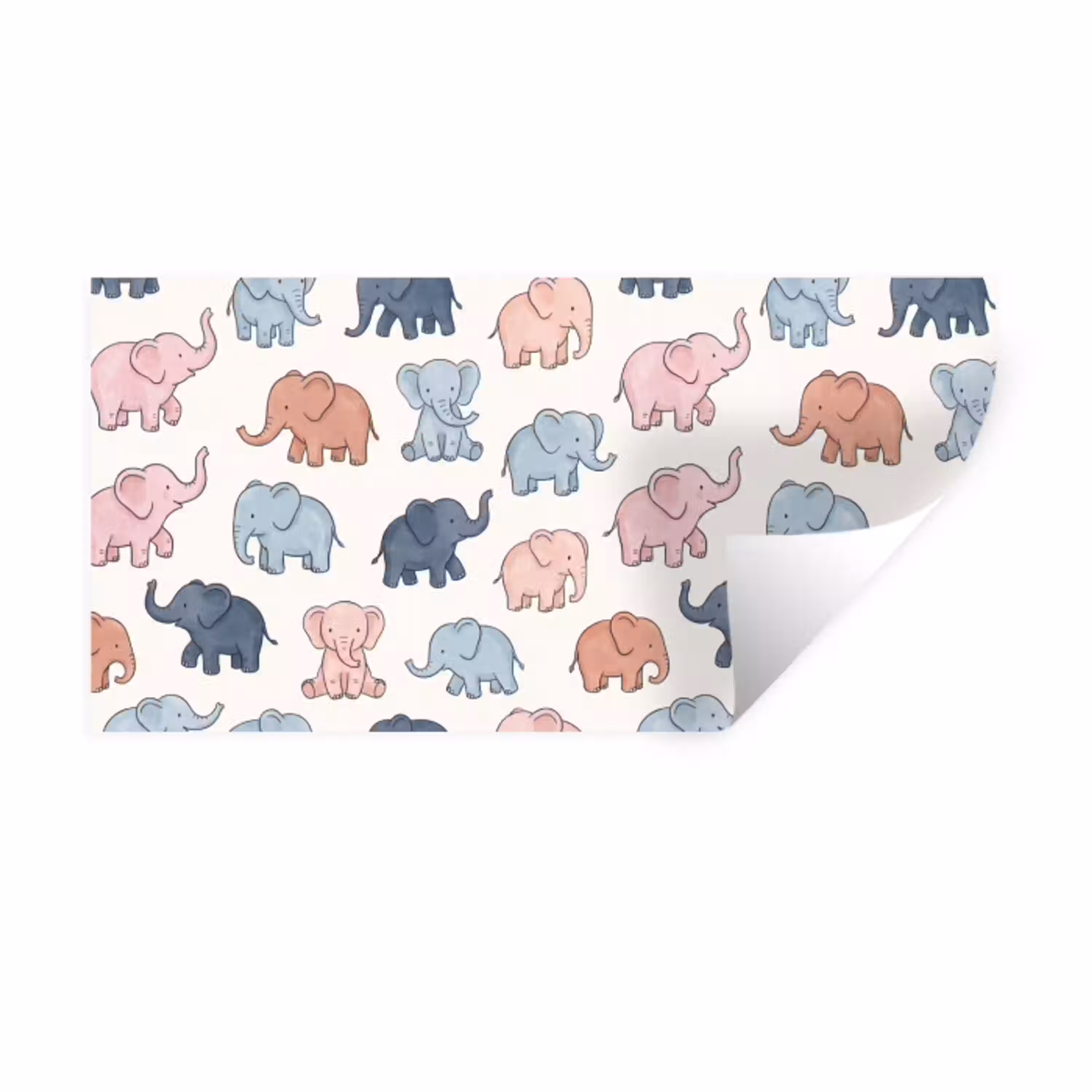 Dieren - Patroon - Kinderkamer - Pastel - Speels Muursticker klein -3d