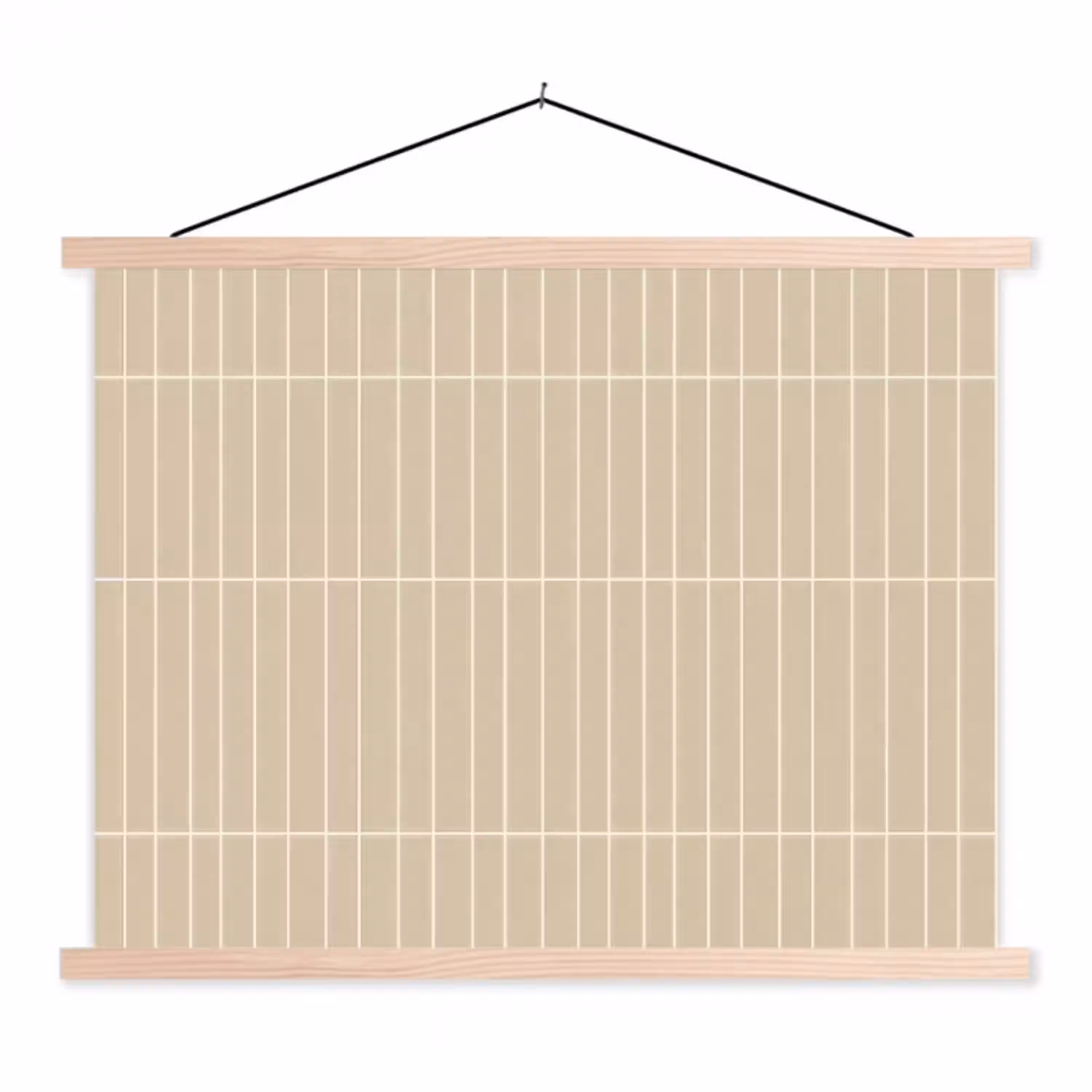 Verticaal - Wandtegel - Crème - Beige textielposter latten blank klein 122 -3d