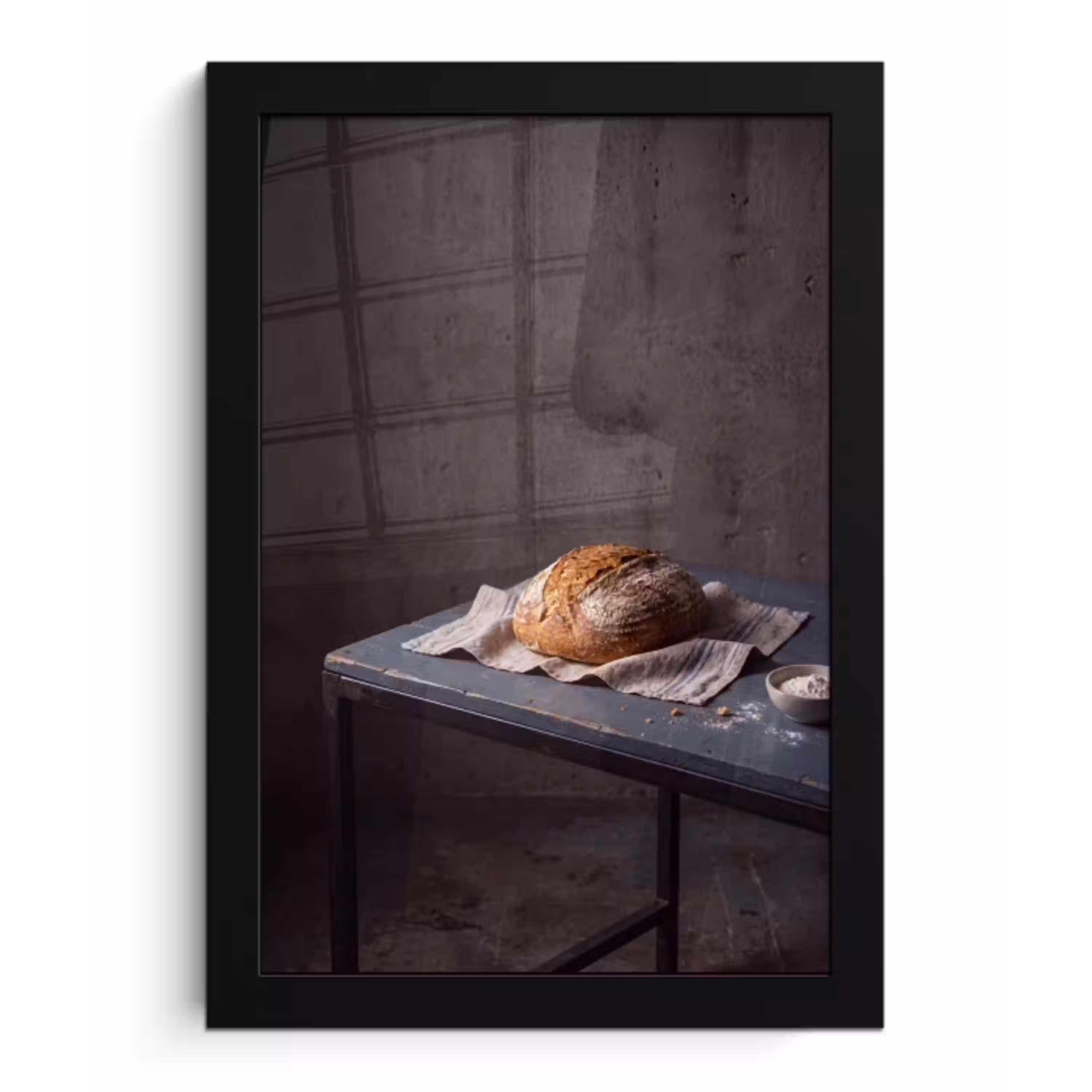 Brood - Rustiek - Eten fotolijst zwart zonder passe partout klein -3d