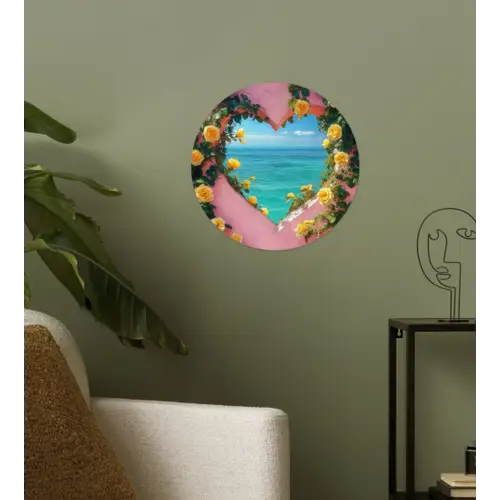 Hart - Zee - Muur Wandcirkel behangsticker klein -sfeer2