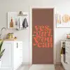 Yes girl you can - Oranje - Bruin deurposter klein -sfeer5