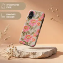 Pioenrozen - Patroon - Roze Toughcase MagSafe Apple iPhone 17 klein 1017 -USP_RandenV_DE