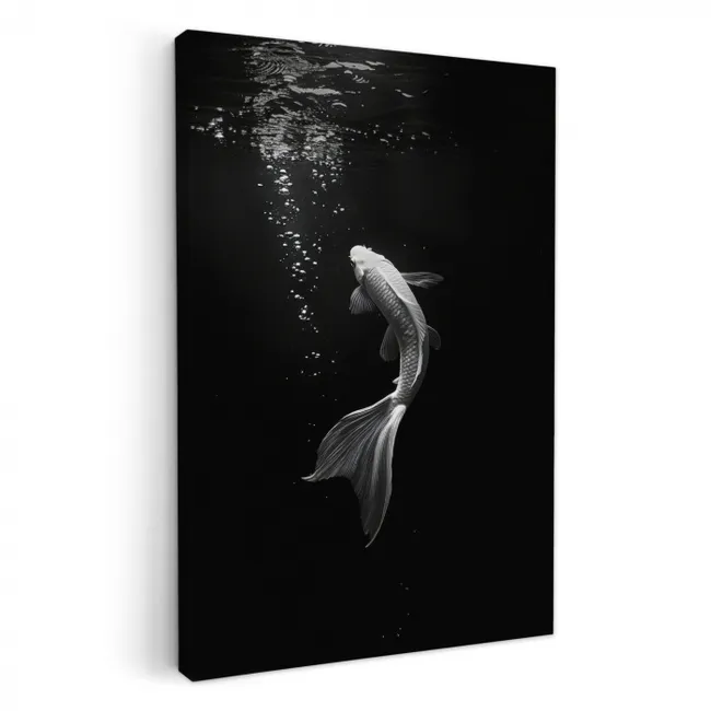 Koi - Vis - Wit - Zwart KitchenYeah - Keuken - Canvas klein -3d