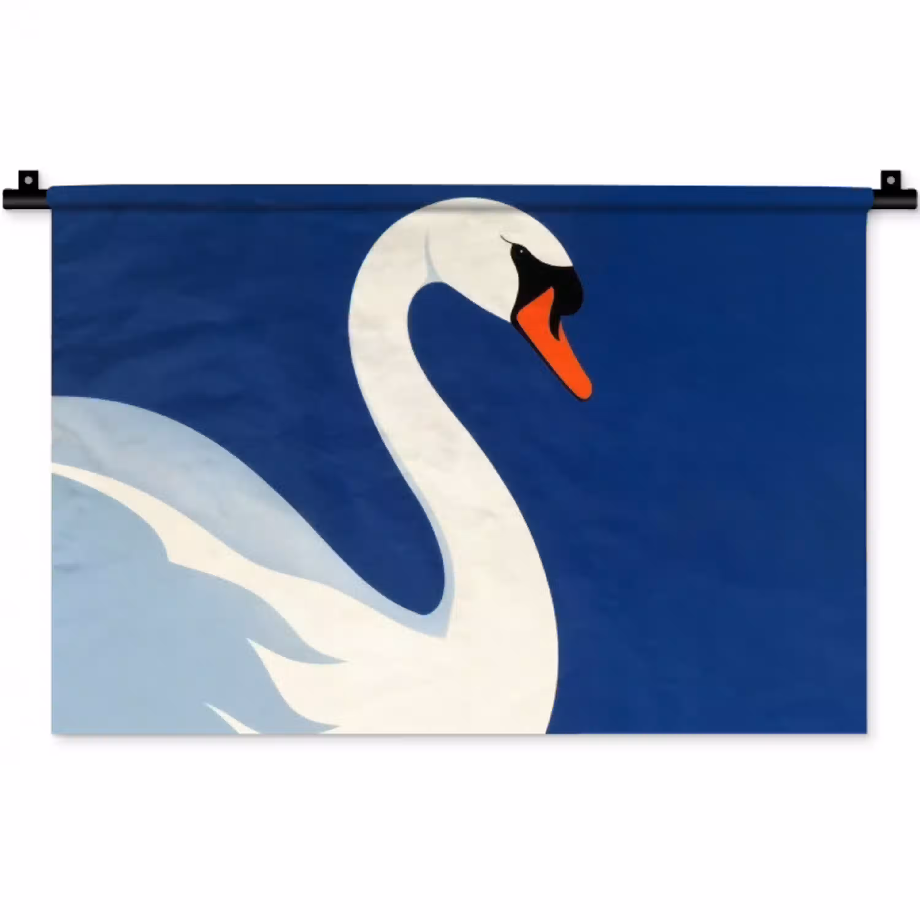 Zwaan - Wit - Snavel - Illustratie Wandkleed katoen klein -zz3d
