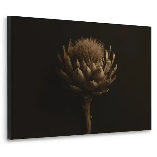 Donkerbruin - Bloem - Textuur - Artisjok Textielframe - compleet frame klein -3d