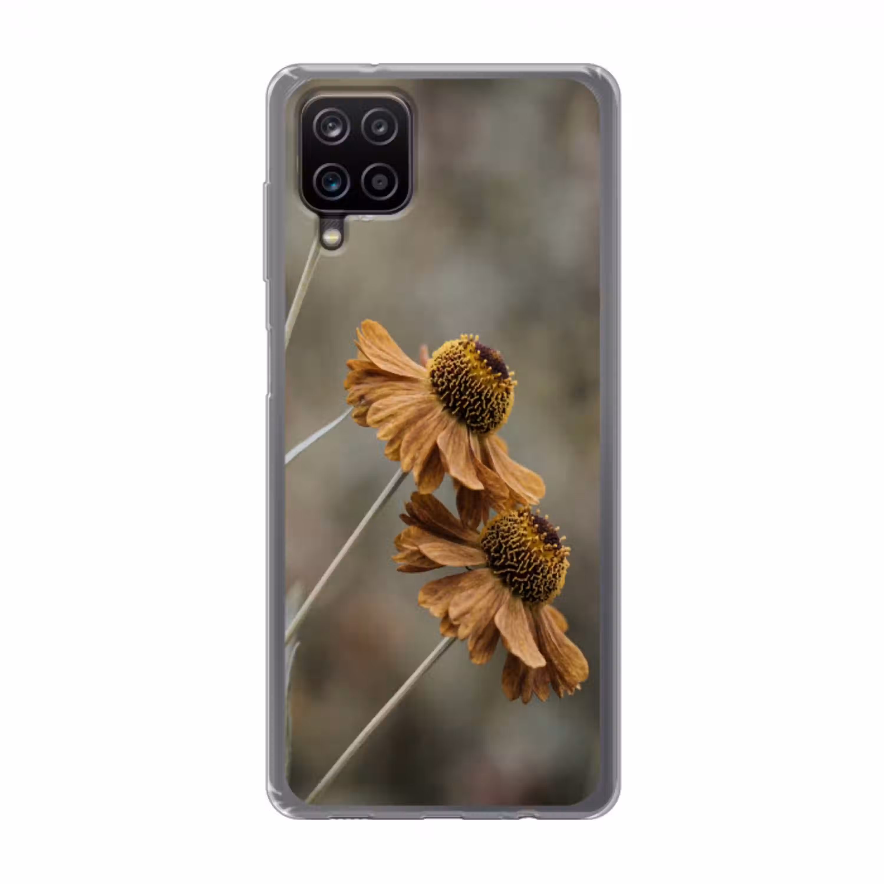 Zonnehoed - Droogbloemen - Geel - Warm Telefoonhoesje Samsung Galaxy A12 klein -3d