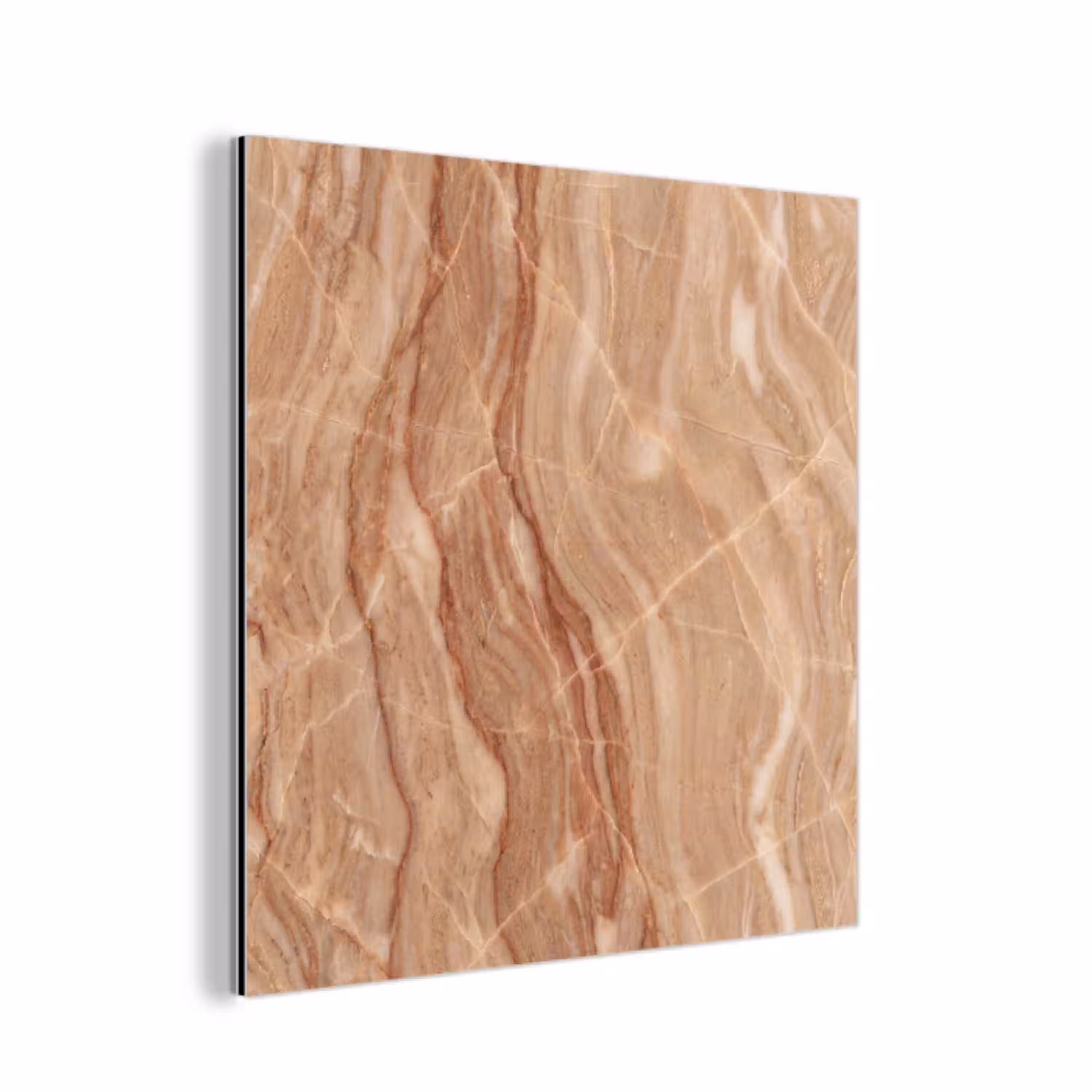 Marmer - Ader - Natuur - Abstract - Beige aluminium wit klein -3d