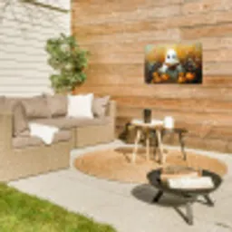 Halloween - Spook - Herfst - Pompoen - Bloemen - Natuur Tuinposter op houten frame 2 cm dik klein -sfeer2