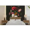 Stilleven met bloemen in een glazen vaas - Schilderij van Jan Davidsz. de Heem fotobehang vinyl groot -bed